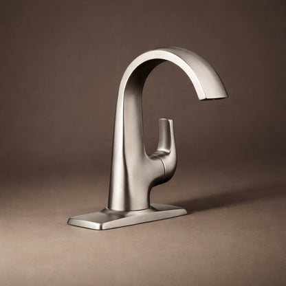 Kohler Cursiva Single Handle Single Hole Bathroom Faucet In Vibrant Brushed Nickel