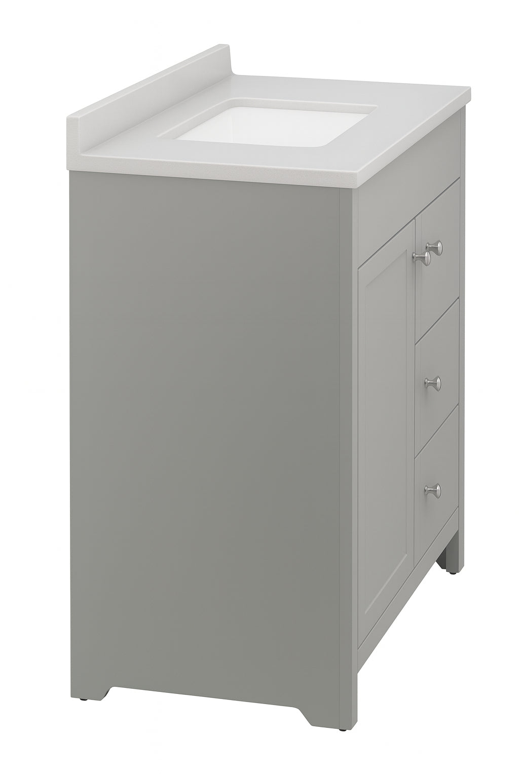 Westcourt 37 in. W x 19 in. D x 38 in. H Single Sink Bath Vanity in Sterling Gray with Silver Ash Solid Surface Top