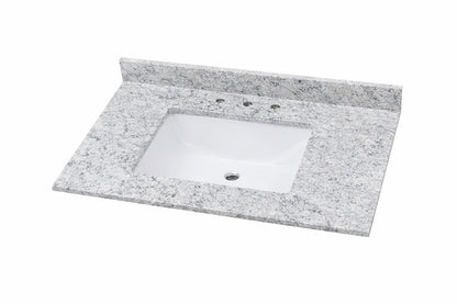 Home Decorators Collection 37 In W X 22 In D Cultured Marble White Rectangular Single Sink Vanity Top In Everest