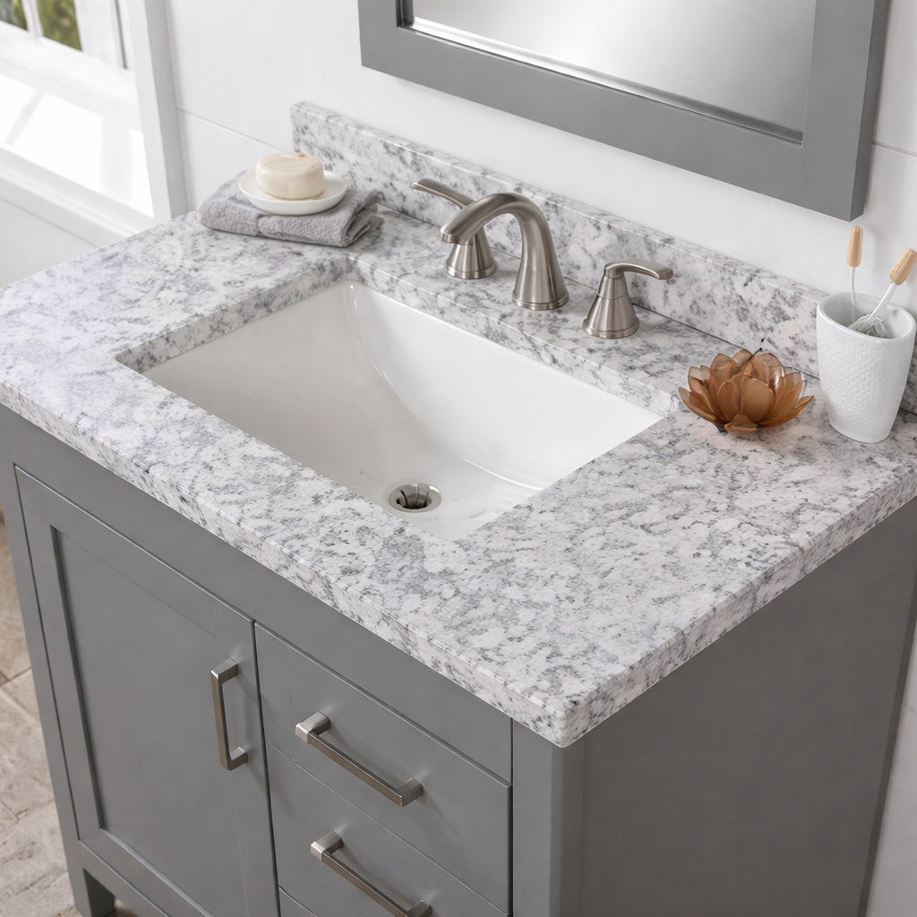 Home Decorators Collection 37 In W X 22 In D Cultured Marble White Rectangular Single Sink Vanity Top In Everest