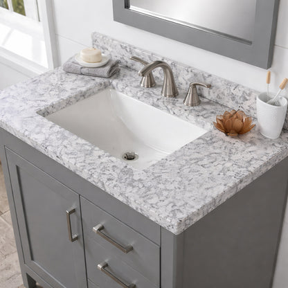 Home Decorators Collection 37 In W X 22 In D Cultured Marble White Rectangular Single Sink Vanity Top In Everest