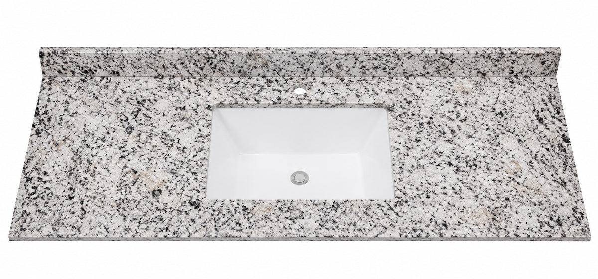 Home Decorators Collection 49 in W x 22 in D Cultured Marble White Rectangular Single Sink Vanity Top in Bianco Antico SE49THR BA