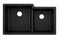 Elkay Quartz Classic 33 in Undermount Offset 60 40 Double Bowl Black Granite Quartz Composite Kitchen Sink Only ELGULBO3322BK0