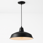 Hampton Bay 1 Light Black Warehouse Pendant Hanging Light with Metal Shade AF 1032R BK/313213138 6940500320311 Hampton Bay