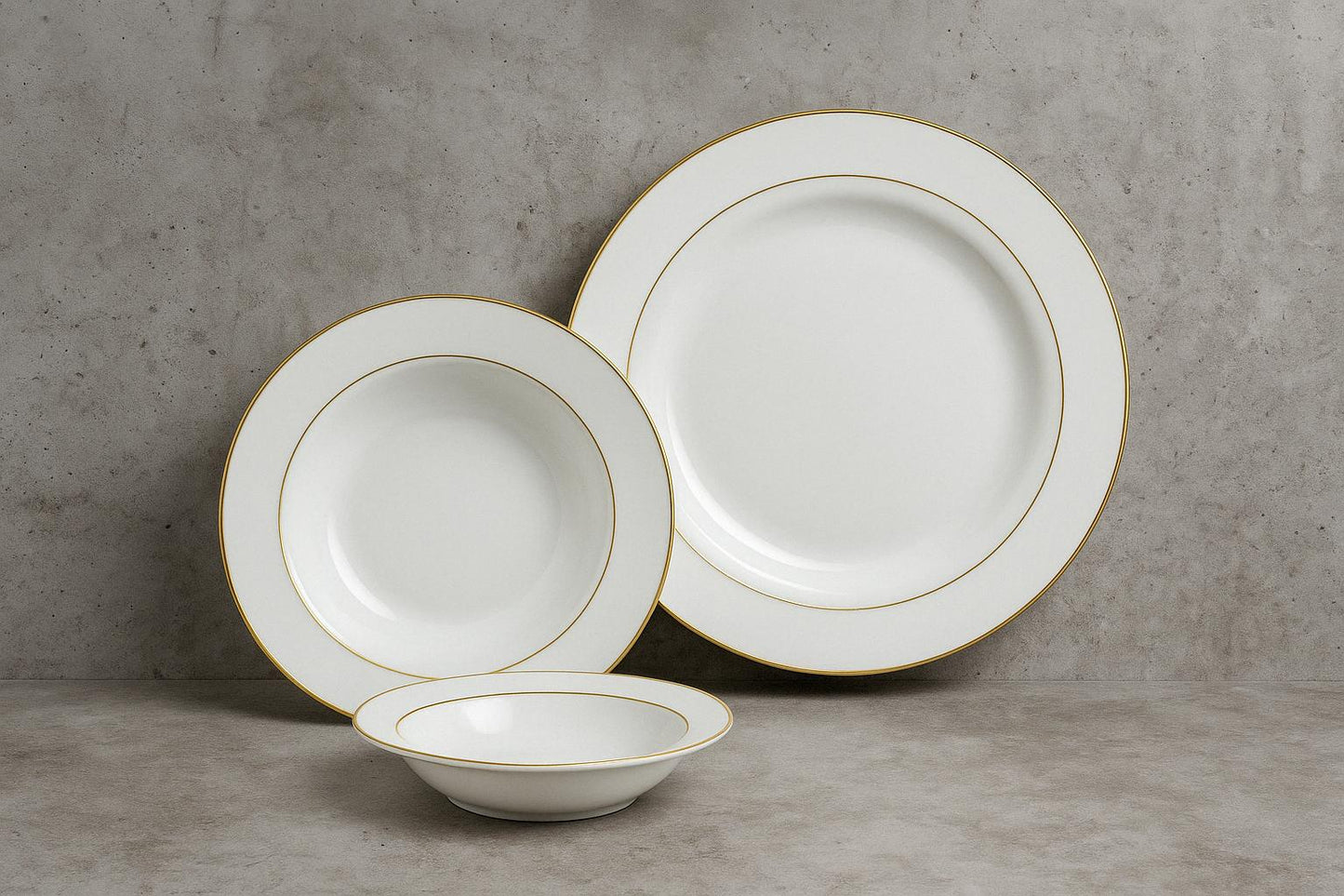 12 Piece Traditional Gold rim and white Porcelain Dinnerware Set Service for 4 TS20190815/313283813 850016550019 Unbranded