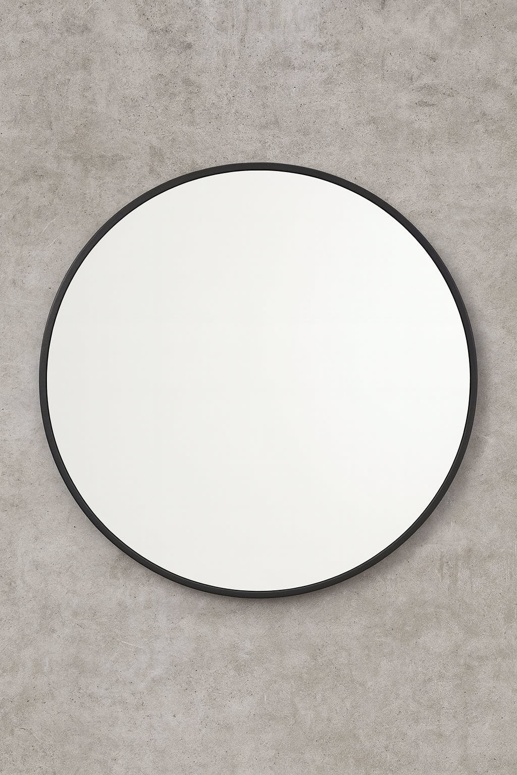 better bevel 30 in. W x 30 in. H Rubber Framed Round Bathroom Vanity Mirror in Grey