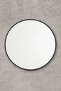 better bevel 30 in. W x 30 in. H Rubber Framed Round Bathroom Vanity Mirror in Grey