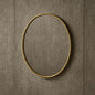 better bevel 24 in. W x 24 in. H Rubber Framed Round Bathroom Vanity Mirror in Matte Gold