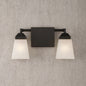 Y Staunton 15 in. 2 Light Iron/Glass Modern Cottage LED Vanity Light, Oil Rubbed Bronze JYL7523A