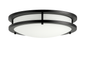 Hampton Bay Flaxmere 12 in. Matte Black Dimmable Integrated LED Flush Mount Ceiling Light with Frosted White Glass Shade