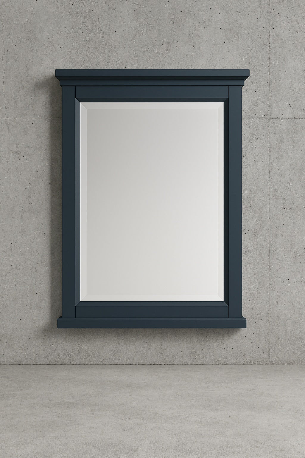 Home Decorators Collection Merryfield 24 in. W x 32 in. H Rectangular Wood Framed Wall Bathroom Vanity Mirror in Dark Blue-Gray