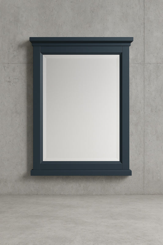 Home Decorators Collection Merryfield 24 in. W x 32 in. H Rectangular Wood Framed Wall Bathroom Vanity Mirror in Dark Blue-Gray