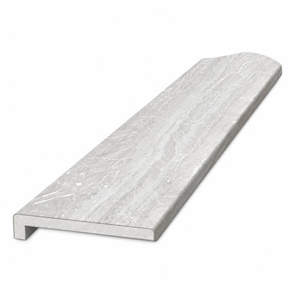 FlexStone 3 in x 95 in Standard Trim with 3 8 in Lip in Silver Strata FLXSG396SS
