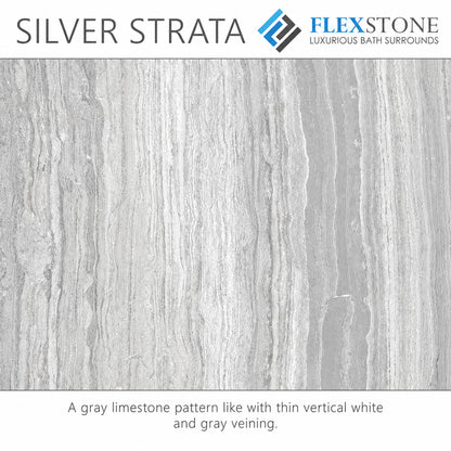 FlexStone 3 in x 95 in Standard Trim with 3 8 in Lip in Silver Strata FLXSG396SS