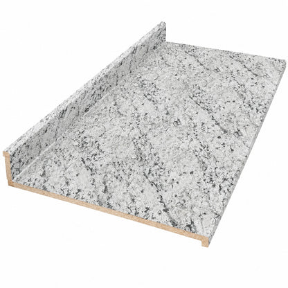 Hampton Bay 8 ft Straight Laminate Countertop All Inclusive Kit in Textured White Ice Granite with Eased Edge and Loose Backsplash