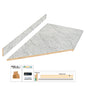Hampton Bay 8 ft. Left Miter Laminate Countertop All-Inclusive Kit in Textured White Ice Granite with Eased Edge & Loose Backsplash