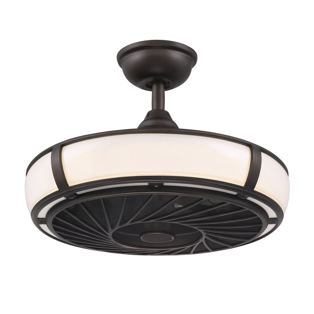 Home Decorators Collection Tuilene 21 in. Integrated LED Espresso Bronze Ceiling Fan with Light and Remote Control