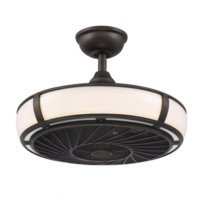 Home Decorators Collection Tuilene 21 in. Integrated LED Espresso Bronze Ceiling Fan with Light and Remote Control