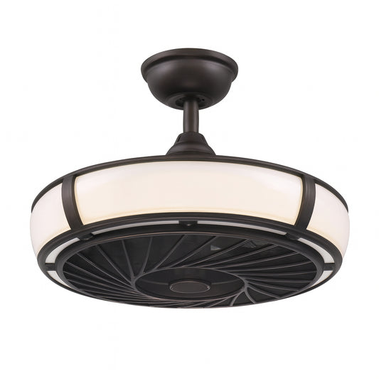 Home Decorators Collection Tuilene 21 in. Integrated LED Espresso Bronze Ceiling Fan with Light and Remote Control