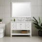 Medium Rectangle White Contemporary Mirror (36 in. H x 48 in. W)