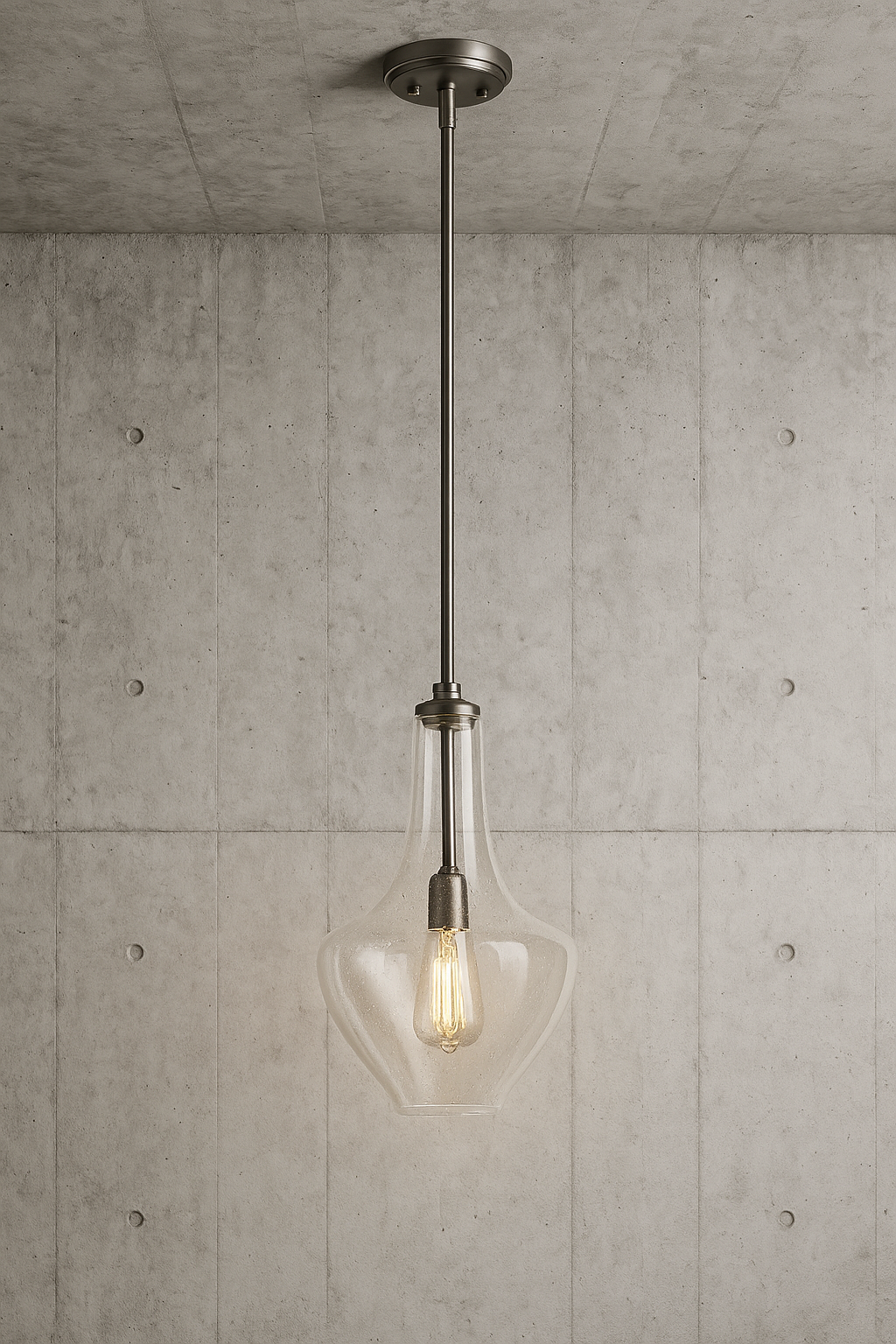 Light Society Sienna 1 Light Modern Bronze Pendant with Seeded Glass Shade LS C263 BZ SD/313593434 812449031541 Light Society