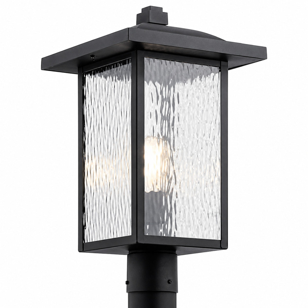 KICHLER Capanna 1 Light Textured Black Aluminum Hardwired Waterproof Outdoor Post Light with No Bulbs Included 1 Pack