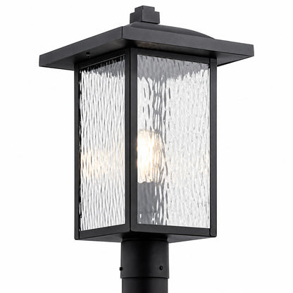 KICHLER Capanna 1 Light Textured Black Aluminum Hardwired Waterproof Outdoor Post Light with No Bulbs Included 1 Pack