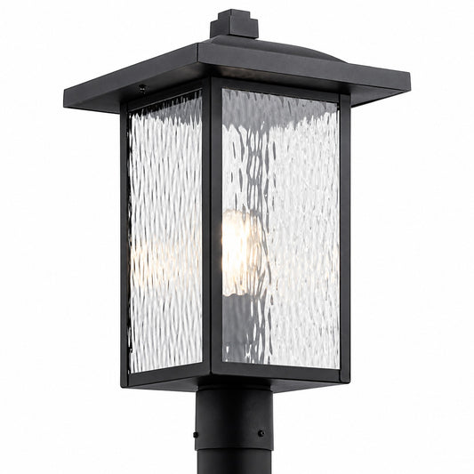 KICHLER Capanna 1 Light Textured Black Aluminum Hardwired Waterproof Outdoor Post Light with No Bulbs Included 1 Pack