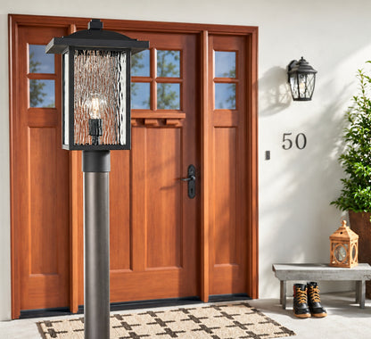 KICHLER Capanna 1 Light Textured Black Aluminum Hardwired Waterproof Outdoor Post Light with No Bulbs Included 1 Pack