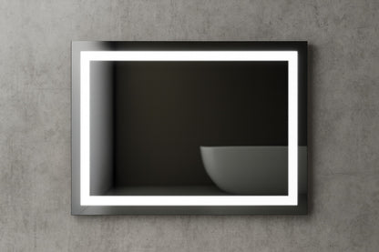 KINWELL 40 in. W x 32 in. H Rectangular Frameless Anti-Fog LED Light Wall Bathroom Vanity Mirror in Tempered Glass