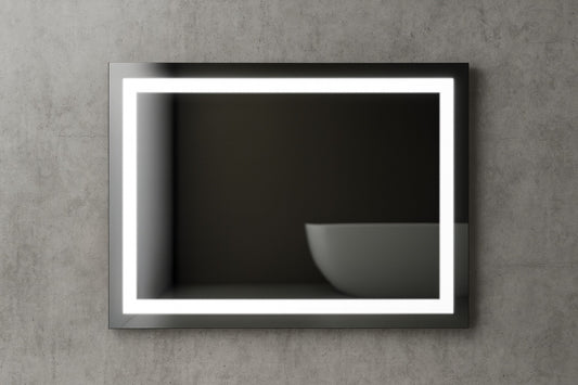 40 in. W x 32 in. H Rectangular Frameless Anti-Fog LED Light Wall Bathroom Vanity Mirror in Tempered Glass