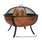 Sunnydaze 25.75 in. Copper Raised Outdoor Fire Pit Bowl with Spark Screen