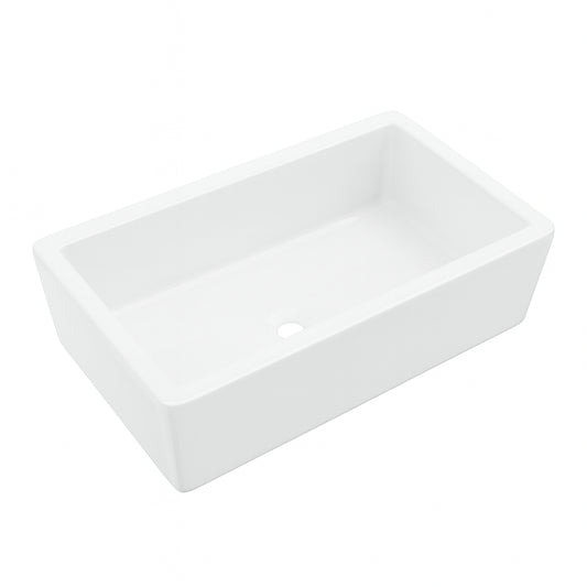 SINKOLOGY Jackson 33 in. 3-Hole Drop-in Single Bowl Crisp White Fireclay Kitchen Sink
