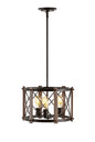 JONATHAN Y Ferme 16 in. 3-Light Oil Rubbed Bronze/Brown Adjustable Iron Rustic Farmhouse LED Pendant
