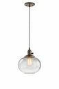 KICHLER Avery 9 75 in 1 Light Olde Bronze Farmhouse Shaded Kitchen Globe Mini Pendant Hanging Light with Clear Seeded Glass
