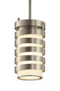 KICHLER Roswell 1-Light Brushed Nickel Contemporary Shaded Kitchen Mini Pendant Hanging Light with Metal Shade