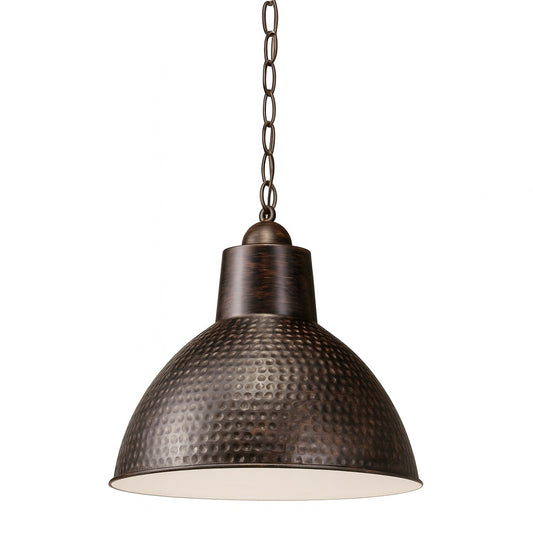 KICHLER Missoula 1-Light Bronze Vintage Industrial Shaded Kitchen Pendant Hanging Light with Metal Shade