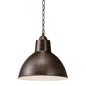 KICHLER Missoula 1-Light Bronze Vintage Industrial Shaded Kitchen Pendant Hanging Light with Metal Shade