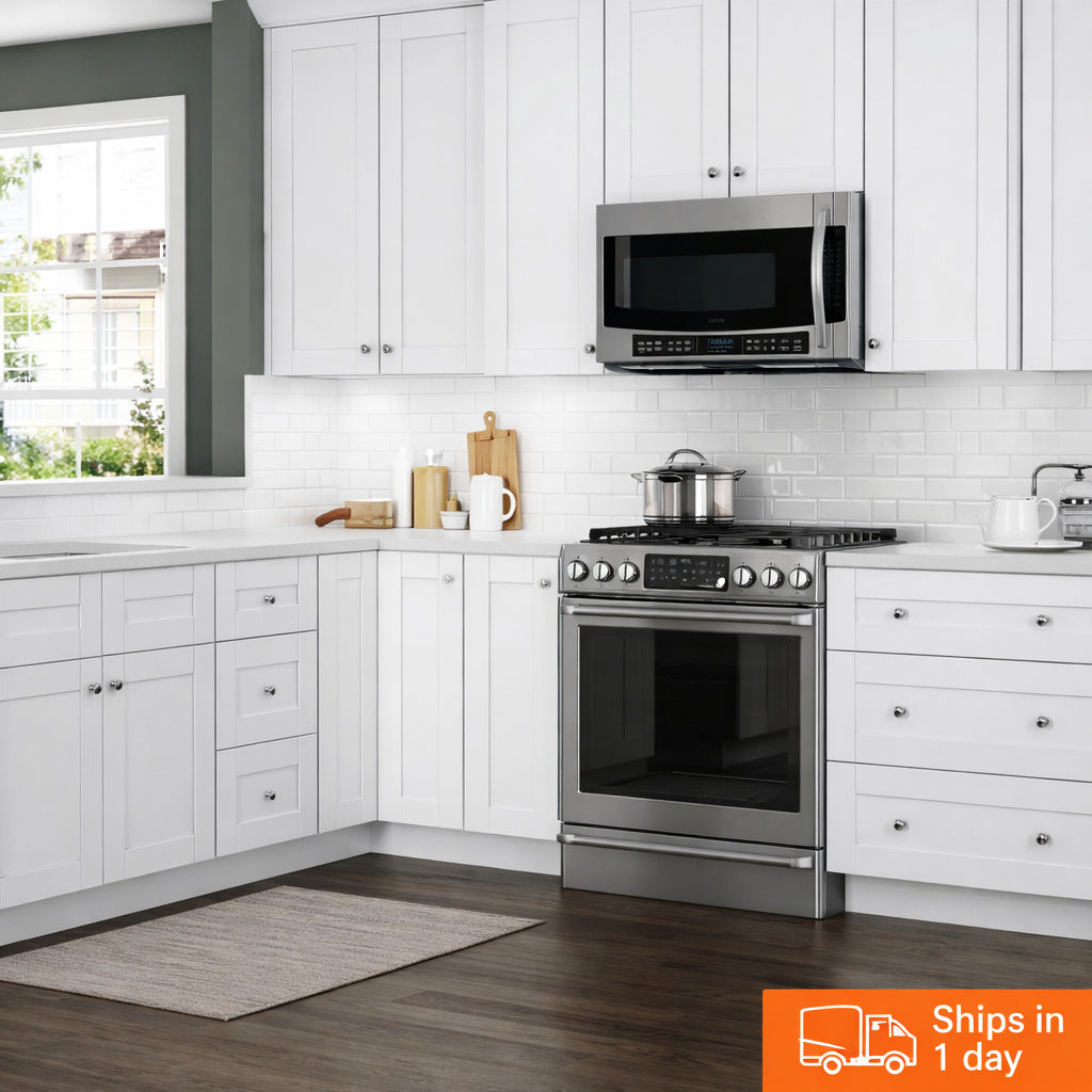 Arlington Vesper White Plywood Shaker Stock Assembled Wall Kitchen Cabinet Soft Close 36 in. W x 12 in. D x 30 in. H