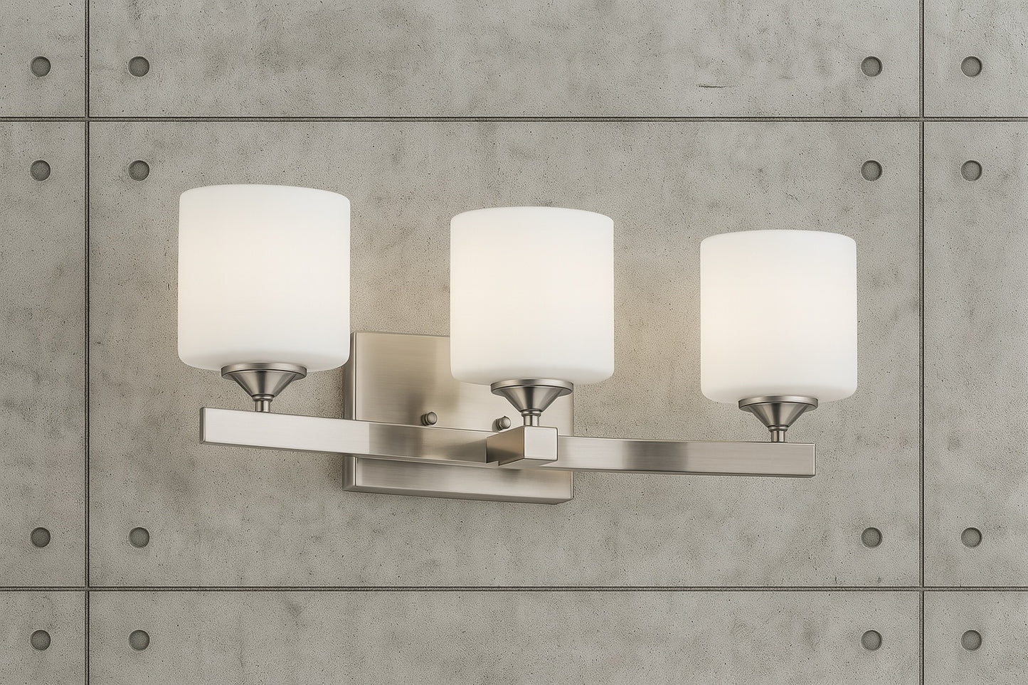 Marette 22.75 in. 3 Light Brushed Nickel Contemporary Bathroom Vanity Light with Satin Etched Cased Opal Glass 55002NI