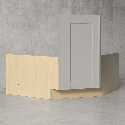 Shaker Partially Assembled 36 x 34.5 x 24 in. Corner Sink Base Kitchen Cabinet in Dove Gray