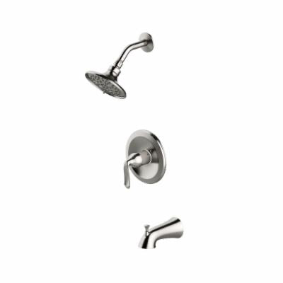 JACUZZI Piccolo Single Handle 5 Spray Tub and Shower Faucet in Brushed Nickel Valve Included PV42826/313983144 731352749780 JACUZZI