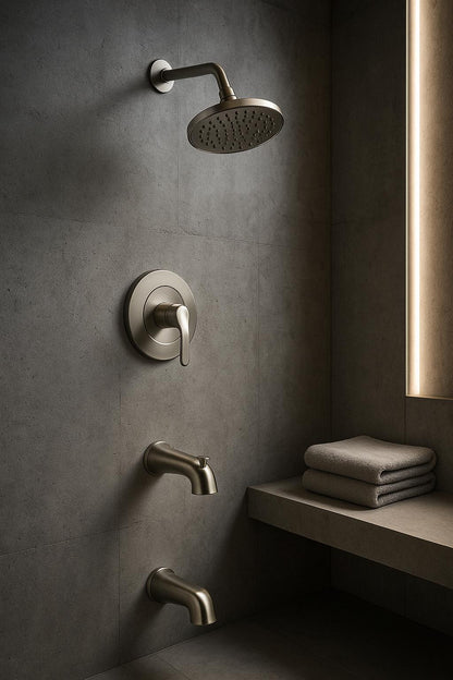 JACUZZI Piccolo Single Handle 5 Spray Tub and Shower Faucet in Brushed Nickel Valve Included PV42826/313983144 731352749780 JACUZZI