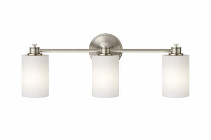 Kichler Joelson 24 In 3 Light Brushed Nickel Transitional Bathroom Vanity Light With Satin Etched Cased Opal Glass