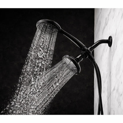 Glacier Bay 6 Spray 5 in Dual Wall Mount Fixed and Handheld Shower Head 1 8 GPM in Matte Black