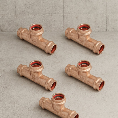 ProPress 1 2 in Press Copper Tee 5 Pack 77465/313153669