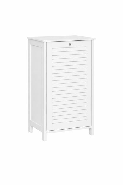 RiverRidge Home Ellsworth 18 in W x 14 in D x 30 in H Tilt Out Laundry Hamper Cabinet with Removable Cloth Storage Bag in White