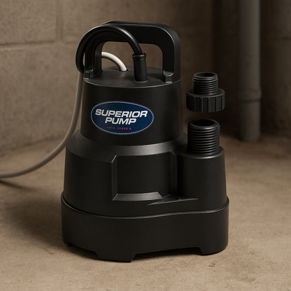 Superior Pump 1/6 HP Submersible Thermoplastic Oil-Free Utility Pump