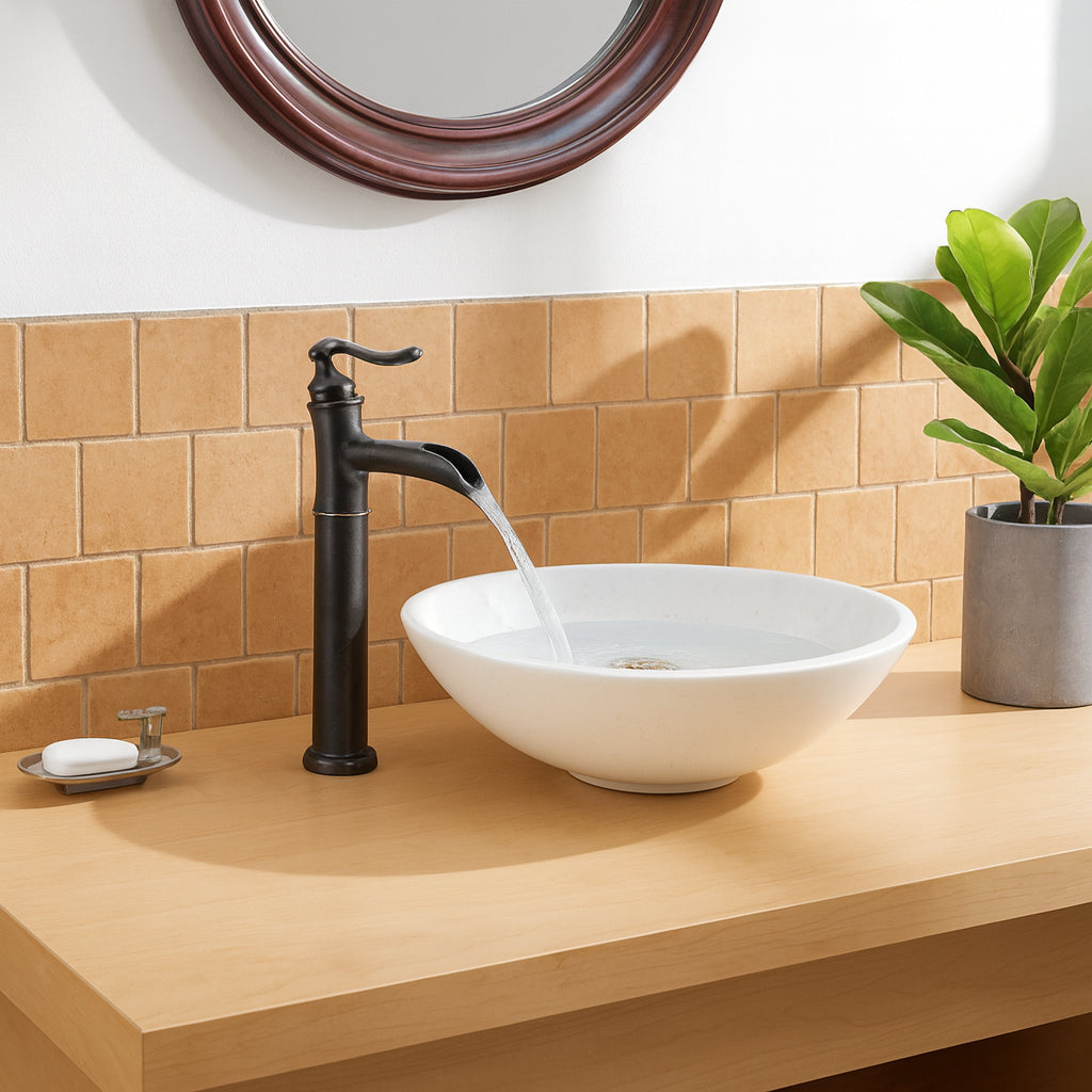 BWE Single Hole Single Handle Bathroom Vessel Sink Faucet in Oil Rubbed Bronze