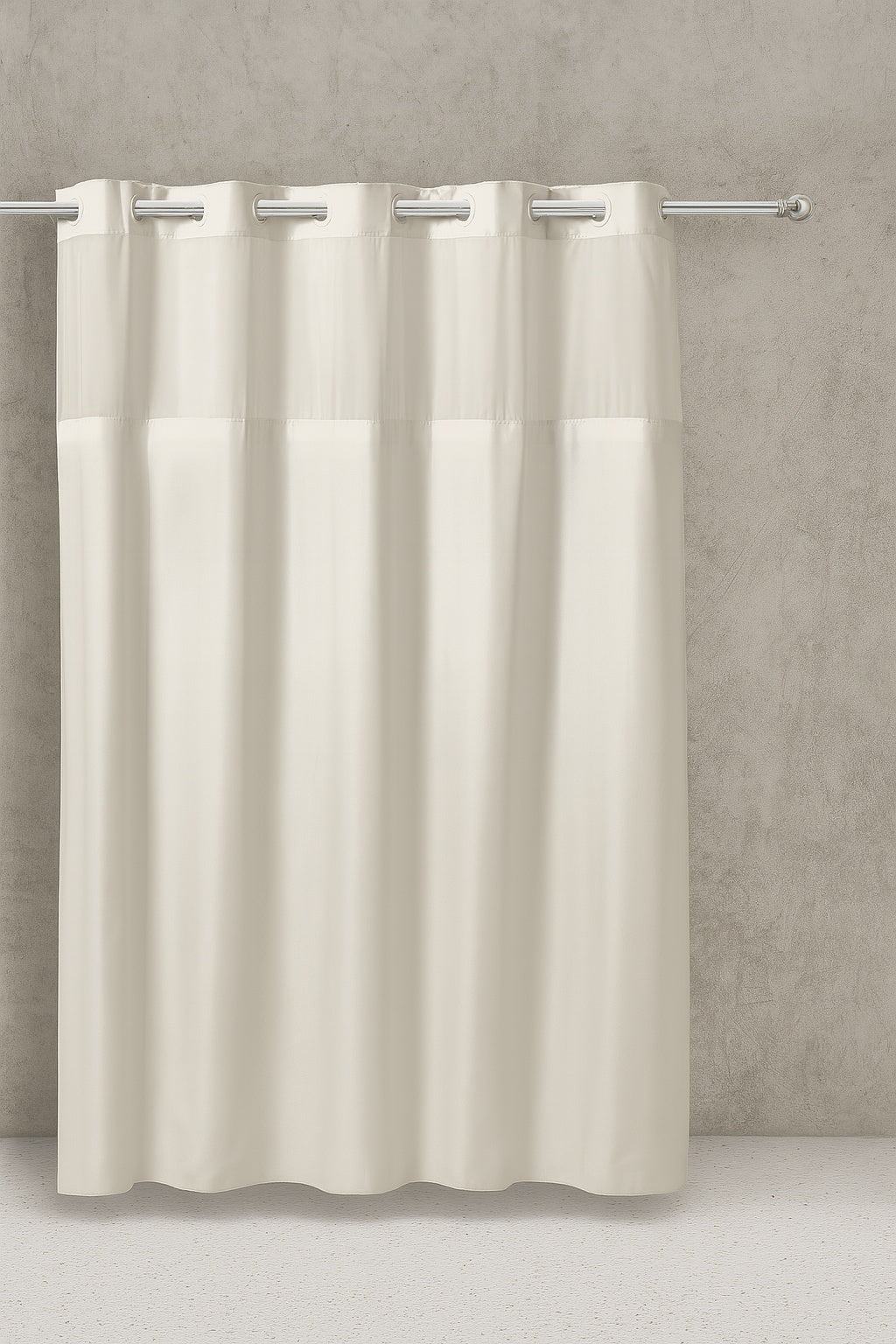 Simply Solid 74 in. W x 71 in. L Polyester Shower Curtain in Solid White RBH105MY601FG